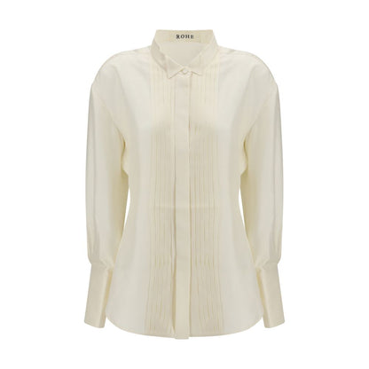 Beige Silk Dress Shirt