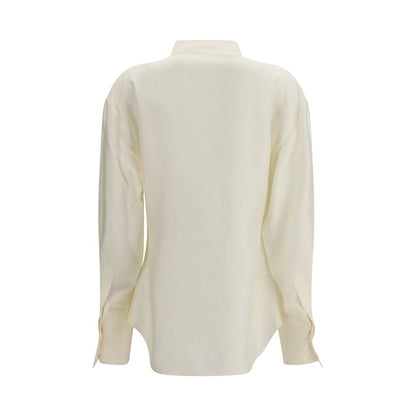 Beige Silk Dress Shirt