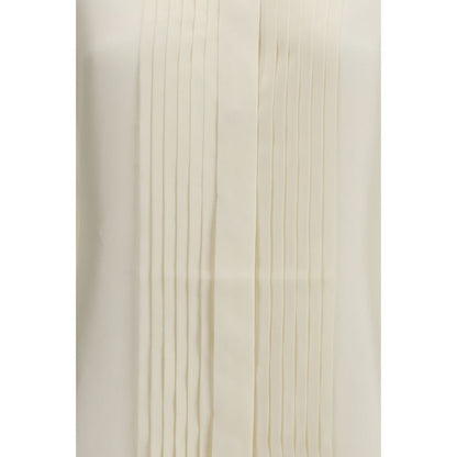 Beige Silk Dress Shirt