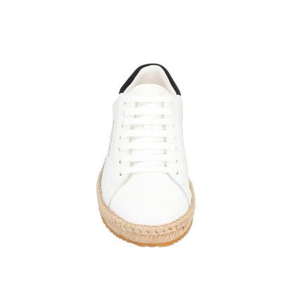 White Calfskin Platform Sneakers