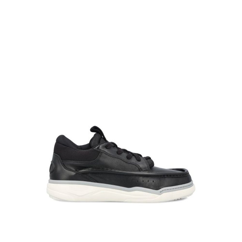 Black Lamb Leather Low Top Sneakers