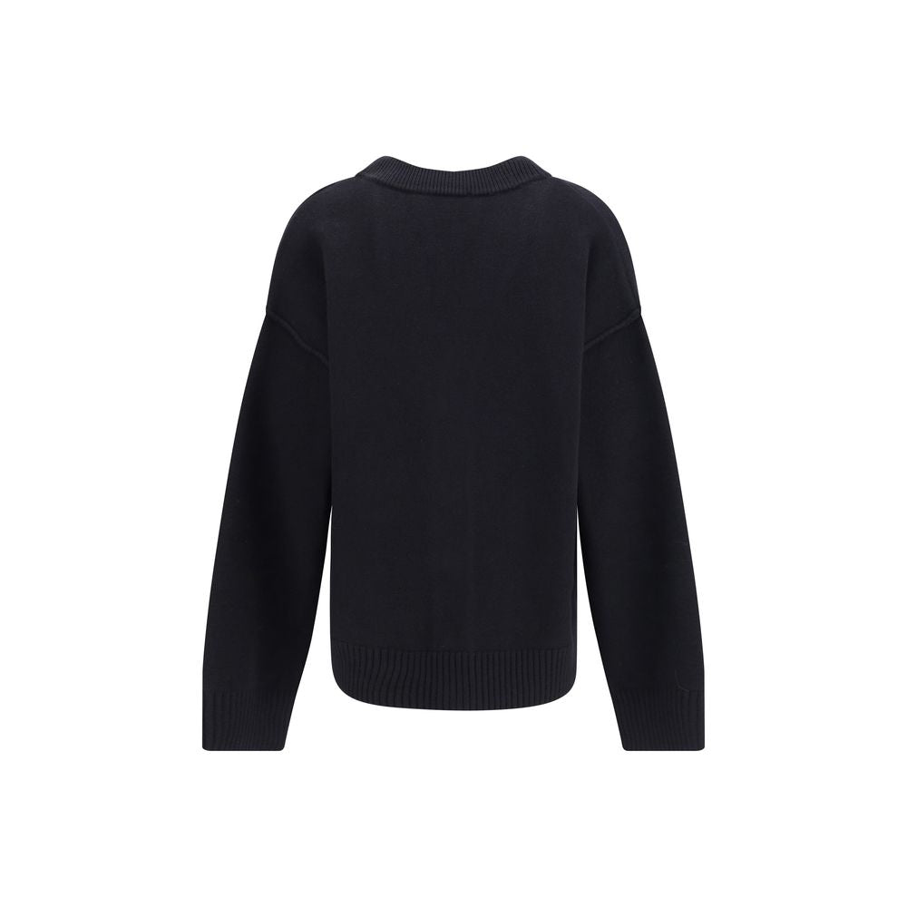 Black Fleece Wool Cardigan
