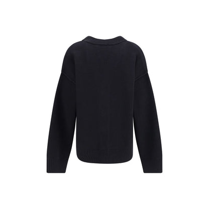 Black Fleece Wool Cardigan