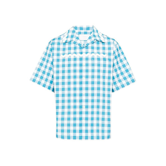 Blue Cotton Pattern Shirt