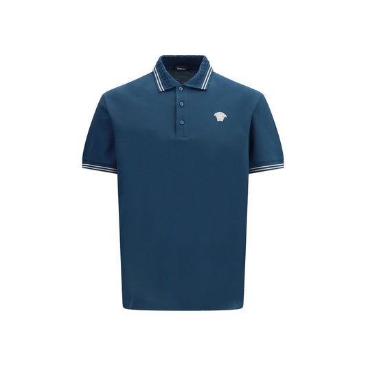 Blue Cotton Polo Shirt