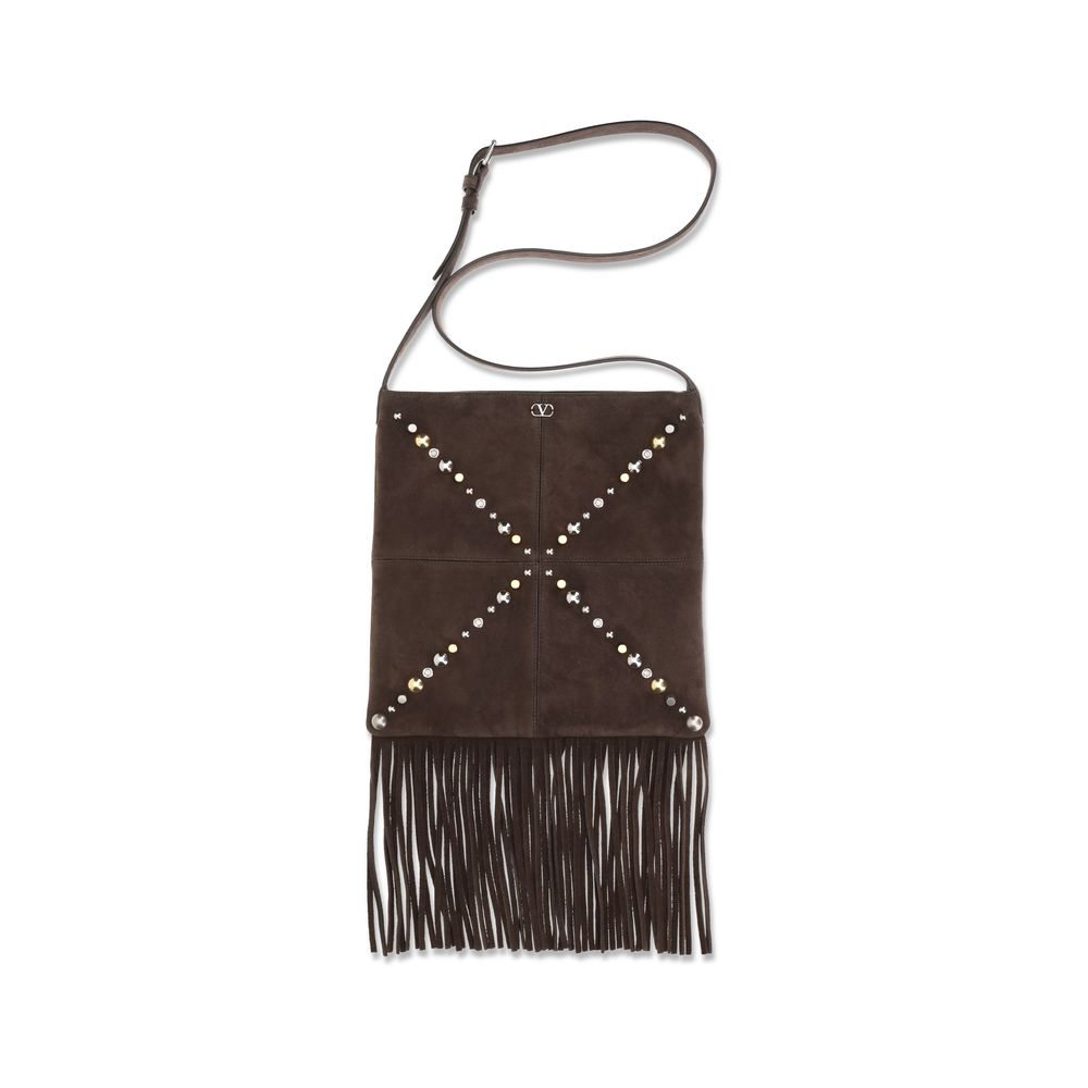 Brown Suede Leather Shoulder Bag