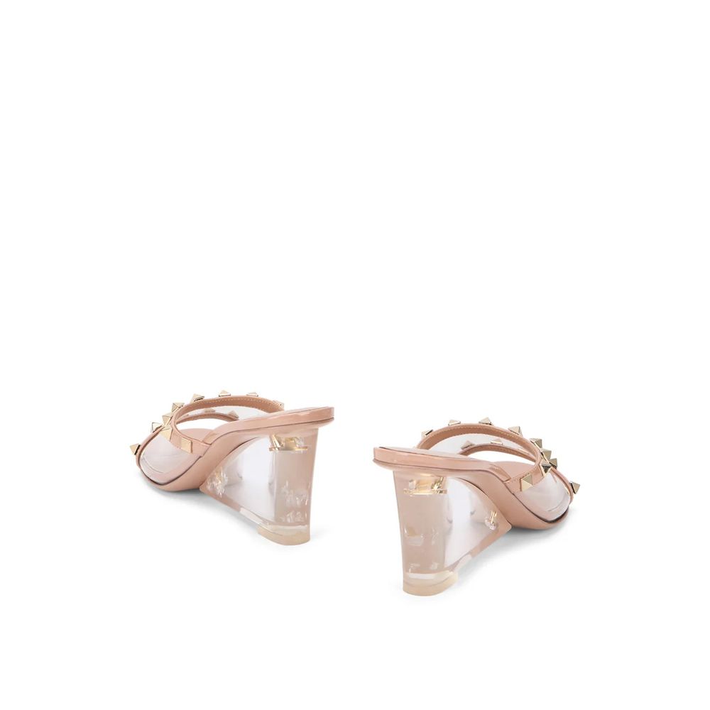 Beige Leather Mules