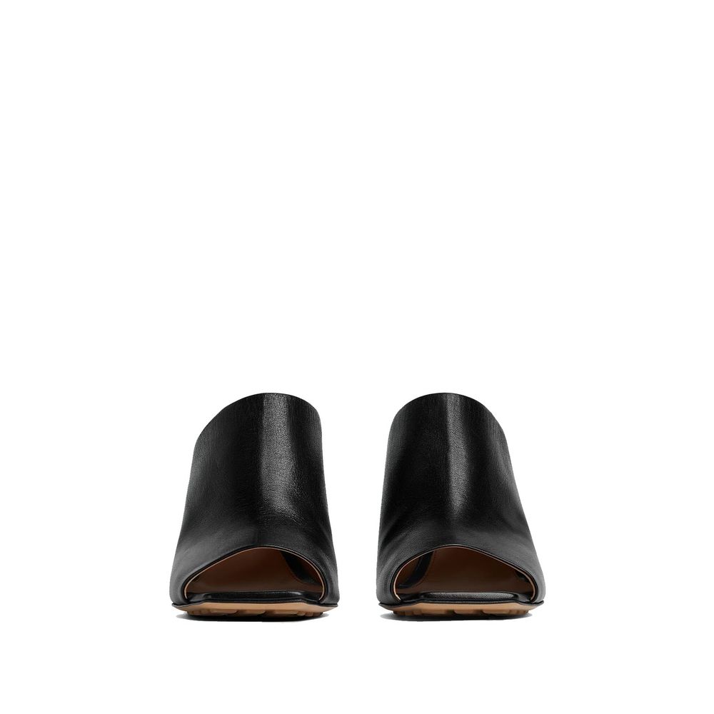 Black Lamb Leather Mules