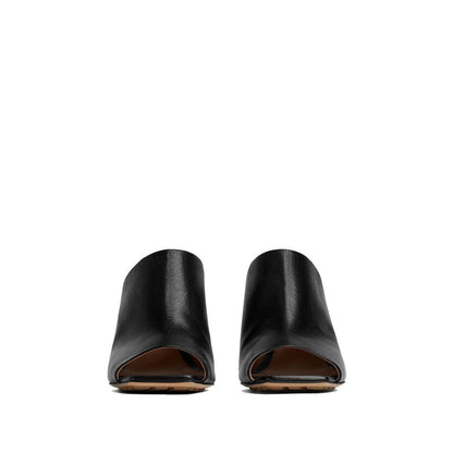 Black Lamb Leather Mules