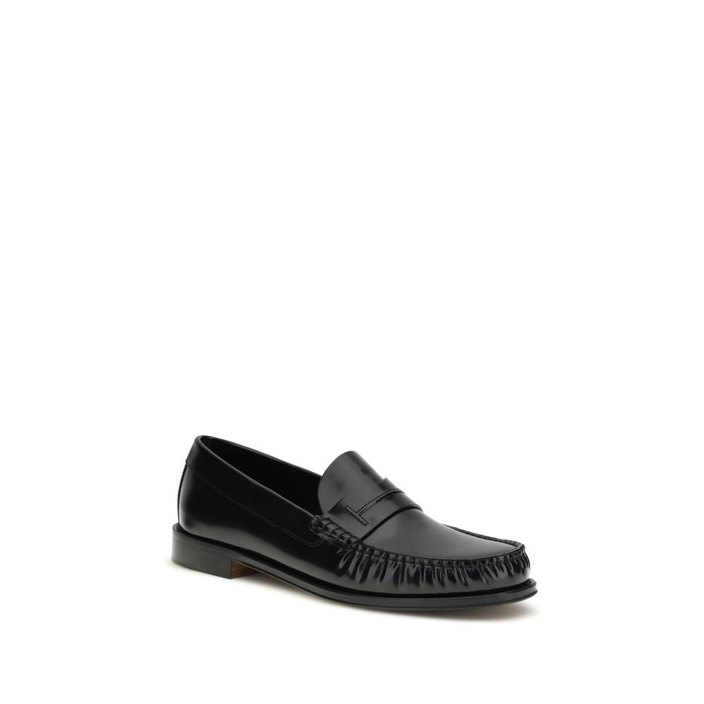 Black Calf Leather Bos Taurus Slip-On Loafers