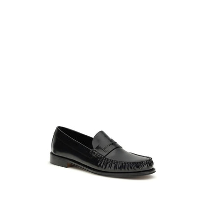Black Calf Leather Bos Taurus Slip-On Loafers