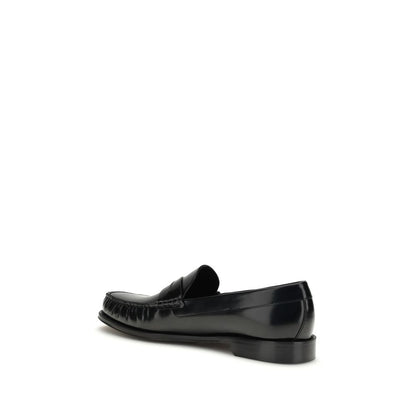 Black Calf Leather Bos Taurus Slip-On Loafers