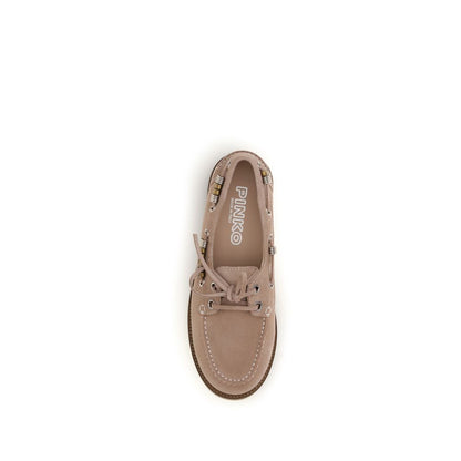Beige Calf Leather Bos Taurus Slip-On Loafers