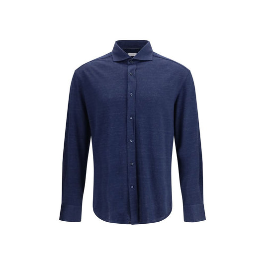 Blue Linen Dress Shirt