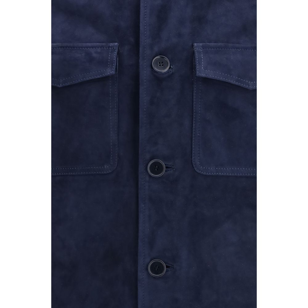 Blue Calf Leather Bos Taurus Bomber