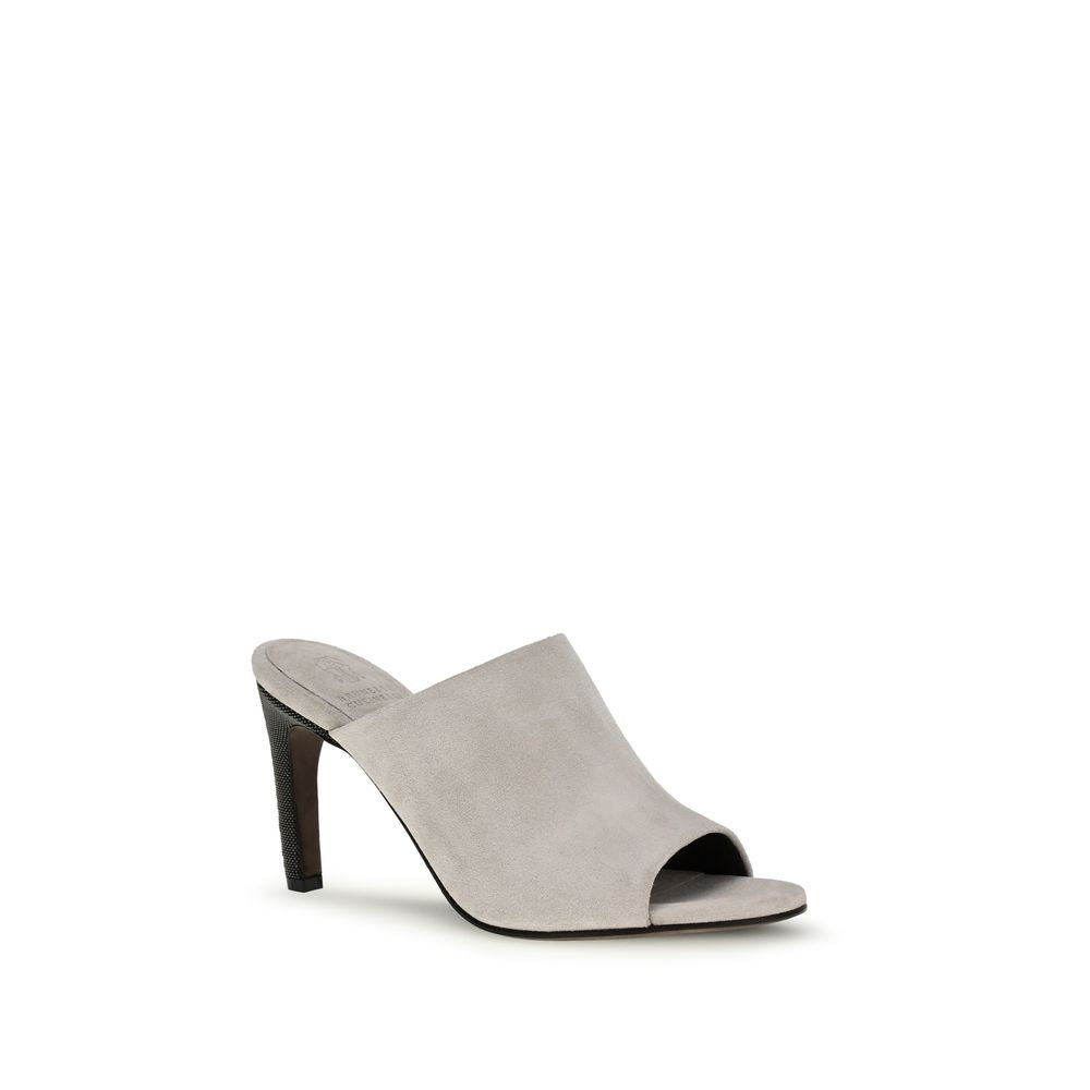 Gray Calf Leather Bos Taurus Mules