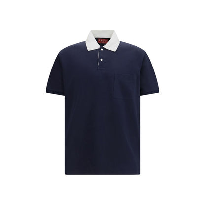 Blue Cotton Polo Shirt