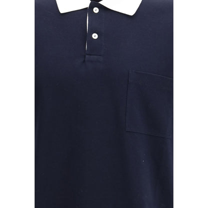 Blue Cotton Polo Shirt