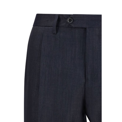 Blue Cotton Two-Piece Suit