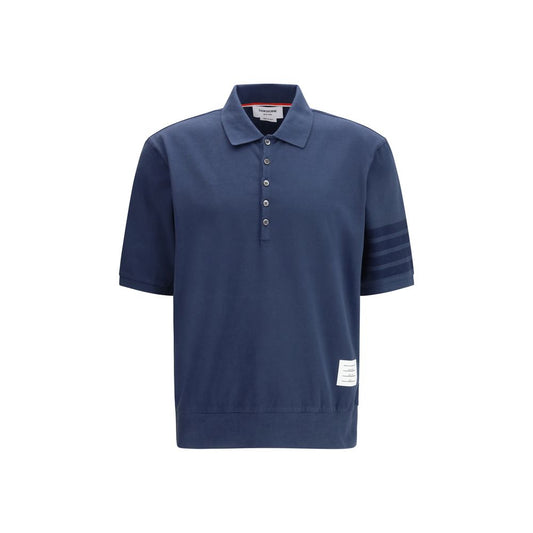 Blue Cotton Polo Shirt
