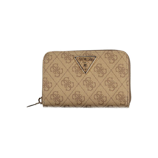 Beige Polyurethane Women Wallet