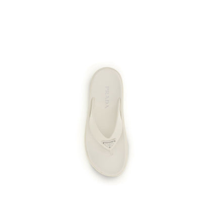 White Rubber Flip-Flop Sandals