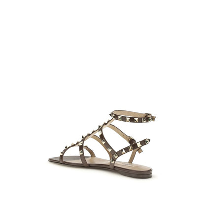 Brown Calf Leather Bos Taurus Strap-On Sandals