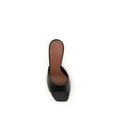 Black Calf Leather Bos Taurus Stiletto Heel Sandals
