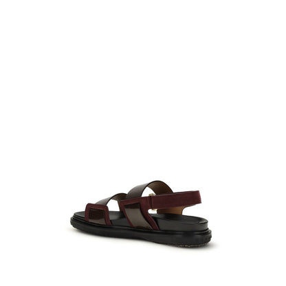 Black Calf Leather Bos Taurus Strap-On Sandals
