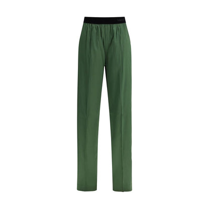 Bicolor Silk Casual Pants