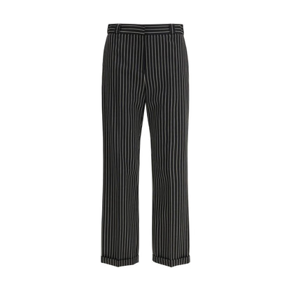 Black Wool Casual Pants