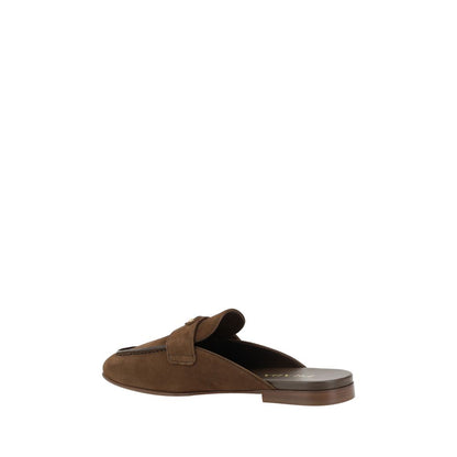 Brown Calf Leather Bos Taurus Mules