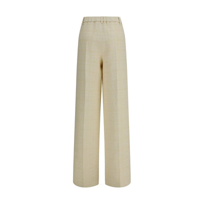 Beige Cotton Dress Pants