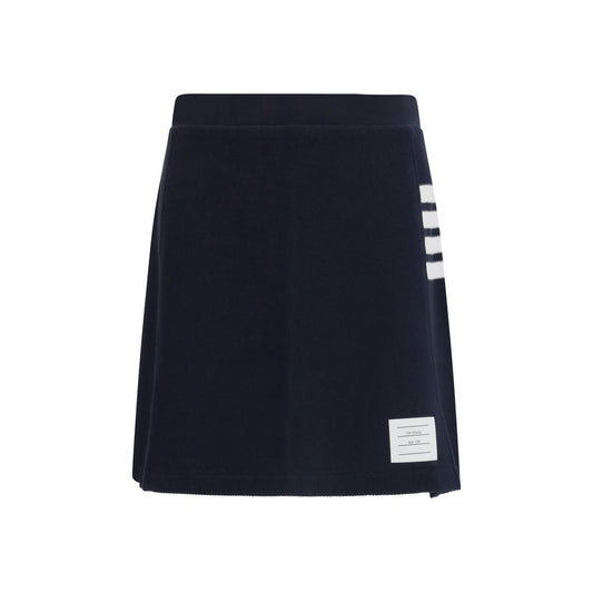 Blue Cotton Mini Skirt