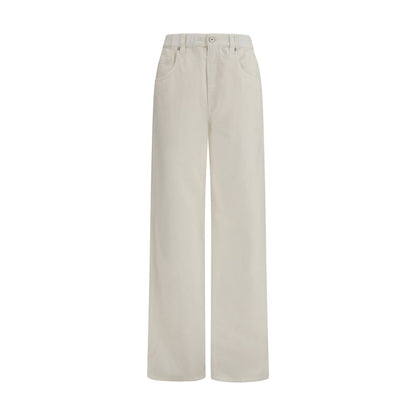 White Cotton Casual Pants