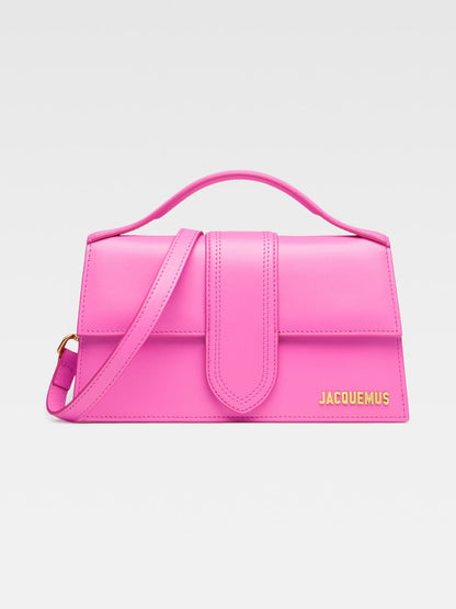 Neon Pink Leather Le Grand Bambino Handbag