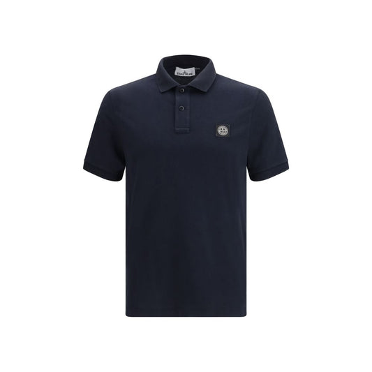 Blue Cotton Polo Shirt