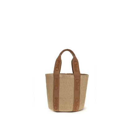 Beige Raffia Backet Bag