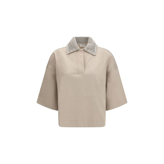 Beige Cotton Polo Shirt