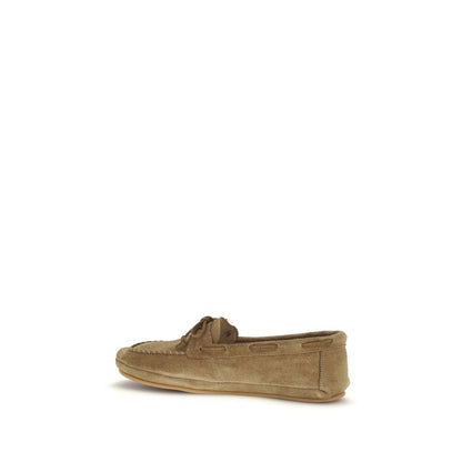 Beige Calf Leather Bos Taurus Slip-On Loafers