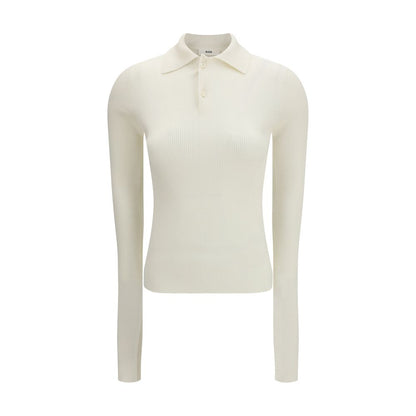 White Silk Polo Shirt