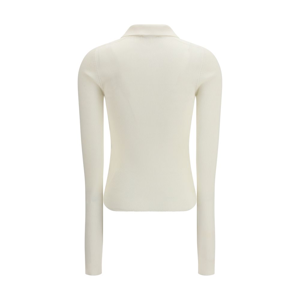 White Silk Polo Shirt