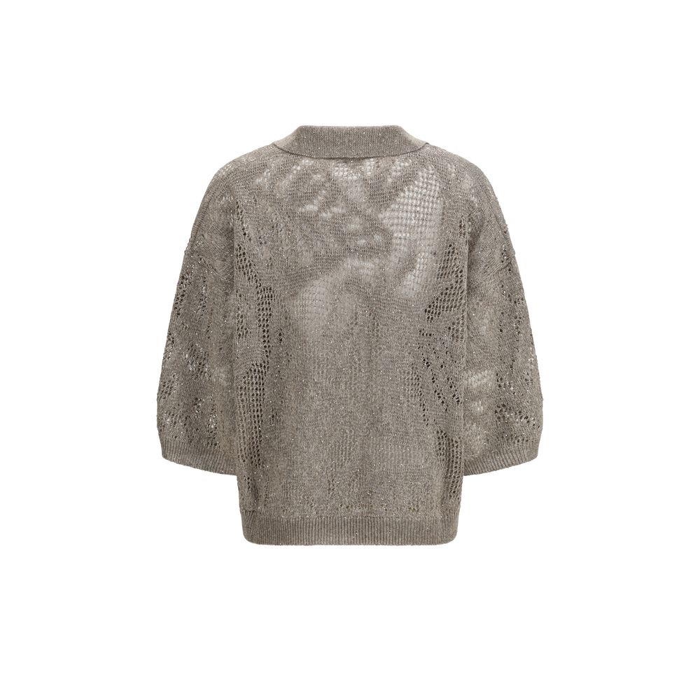 Beige Linen Polo Shirt