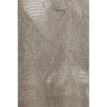 Beige Linen Polo Shirt