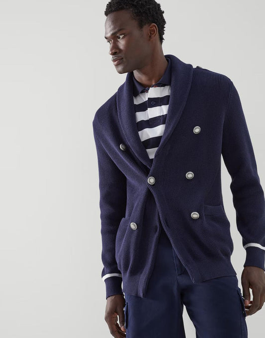 Navy Blue Cotton Cardigan