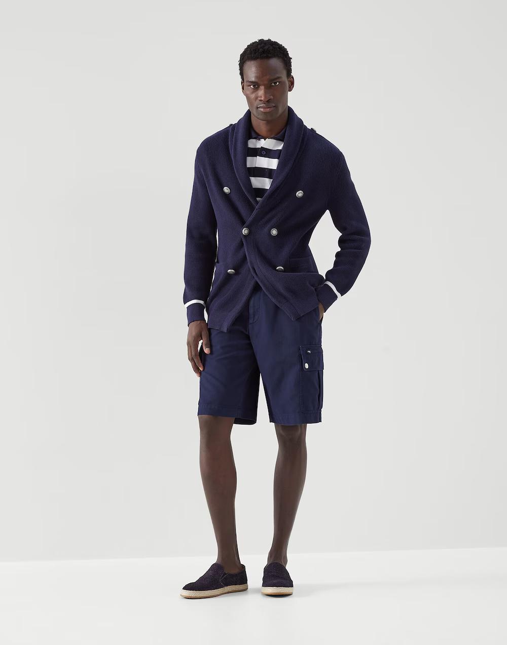 Navy Blue Cotton Cardigan