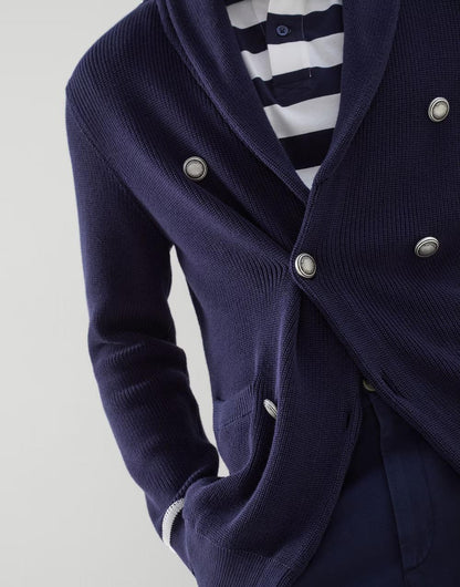Navy Blue Cotton Cardigan