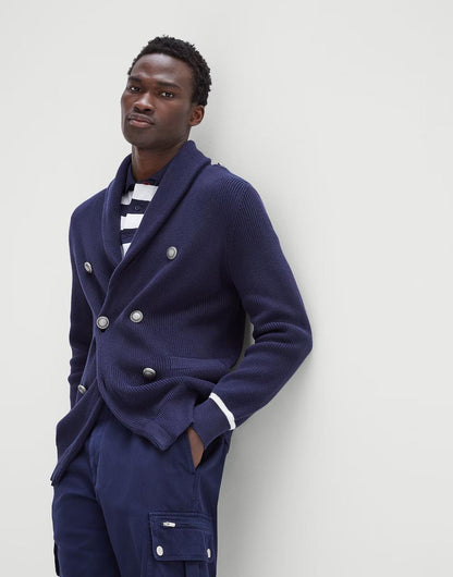 Navy Blue Cotton Cardigan