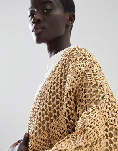 Beige Polyamide Cardigan