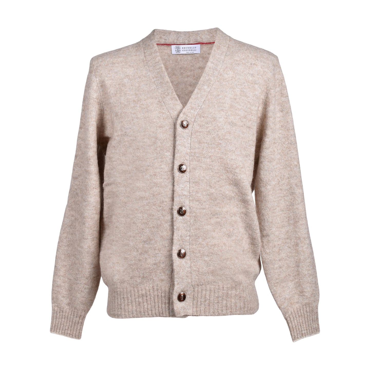 Beige Leather Cardigan